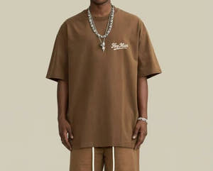 Oversized Graphic Tee – Brown